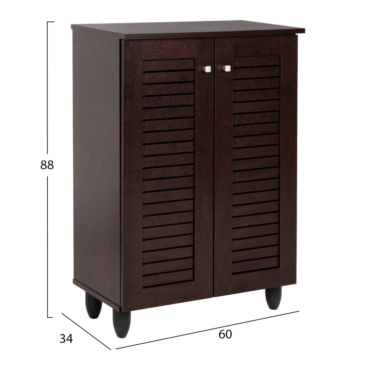 SHOE CABINET PROLLY HM9608.01 MELAMINE IN WENGE-2 DOORS-4 SHELVES 60x34x88Hcm. [2]