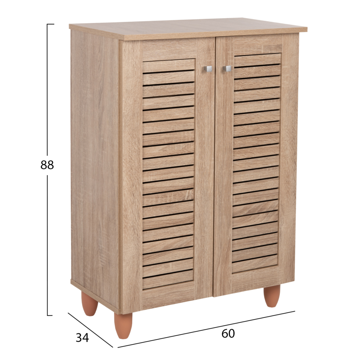SHOE CABINET PROLLY HM9608.02 MELAMINE IN SONAMA-2 DOORS-4 SHELVES 60x34x88Hcm. [2]