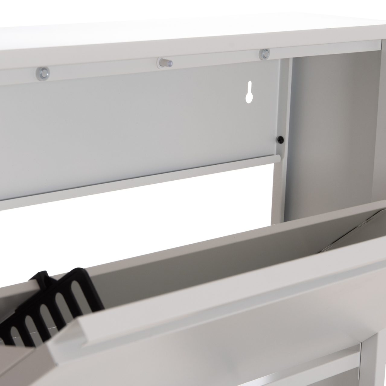 SHOE CABINET STARK HM6633.02 METAL IN WHITE--3 MAGNETIC DOORS 71x15x103Hcm. [9]