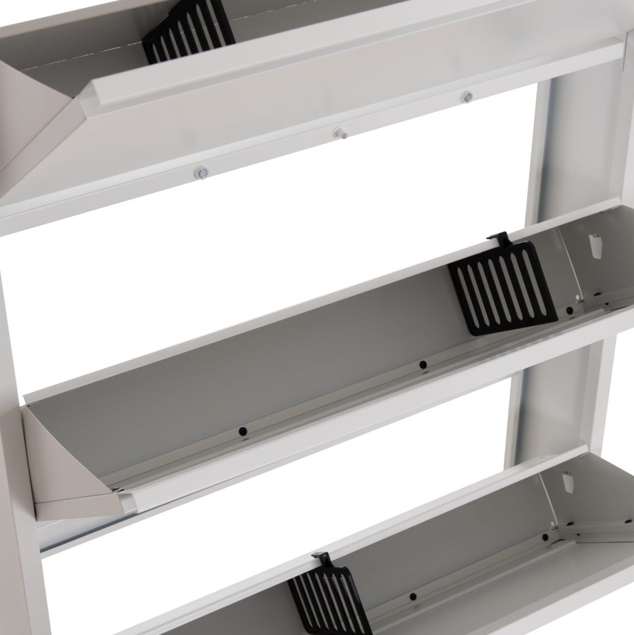 SHOE CABINET STARK HM6633.02 METAL IN WHITE--3 MAGNETIC DOORS 71x15x103Hcm. [5]