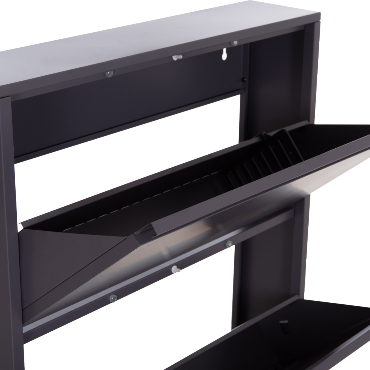 SHOE CABINET STARK HM6633.03 METAL IN ANTHRACITE--3 MAGNETIC DOORS 71x15x103Hcm. [5]