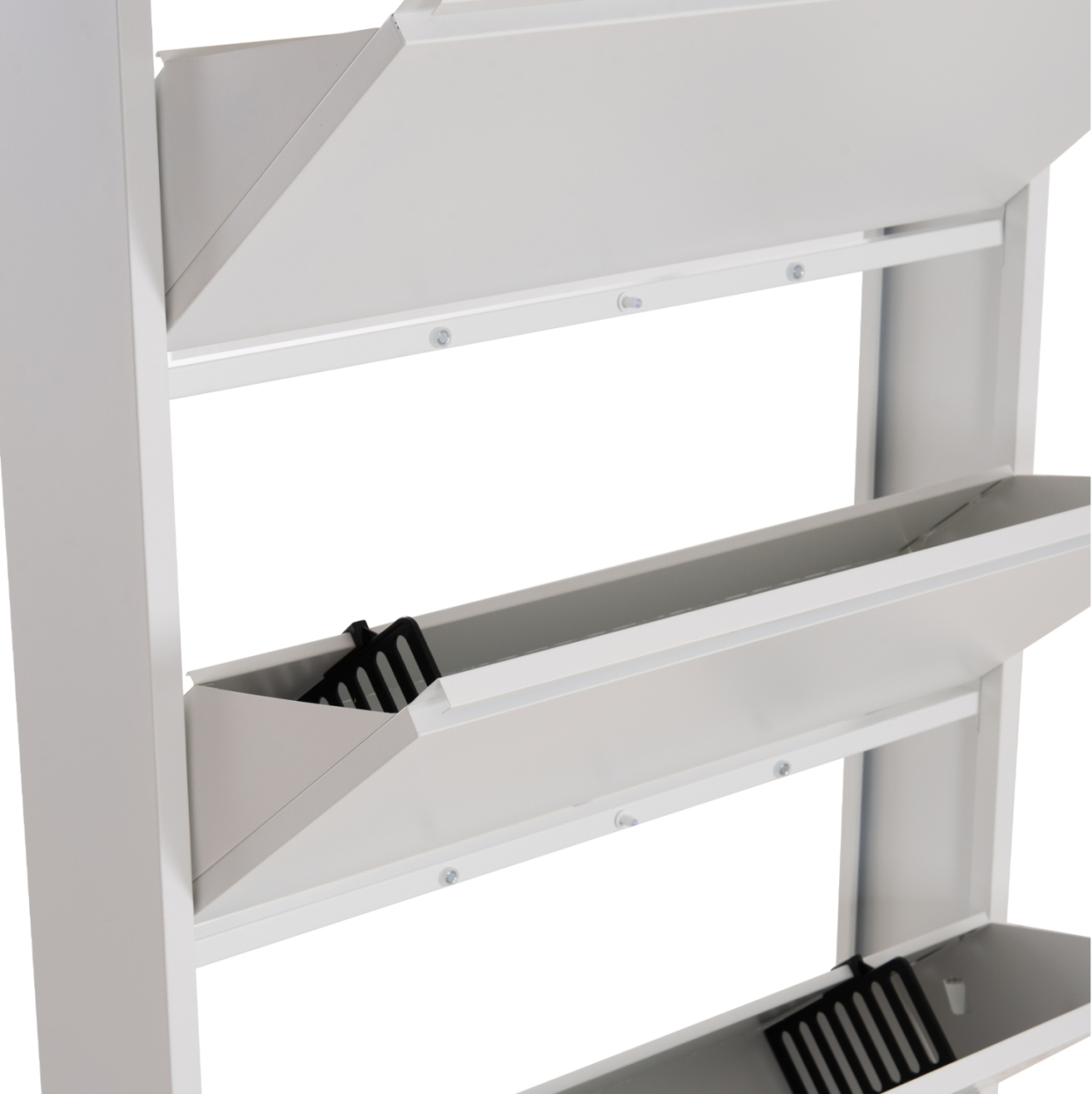SHOE CABINET STARK HM6634.02 METAL IN WHITE--4 MAGNETIC DOORS 71x15x137Hcm. [5]