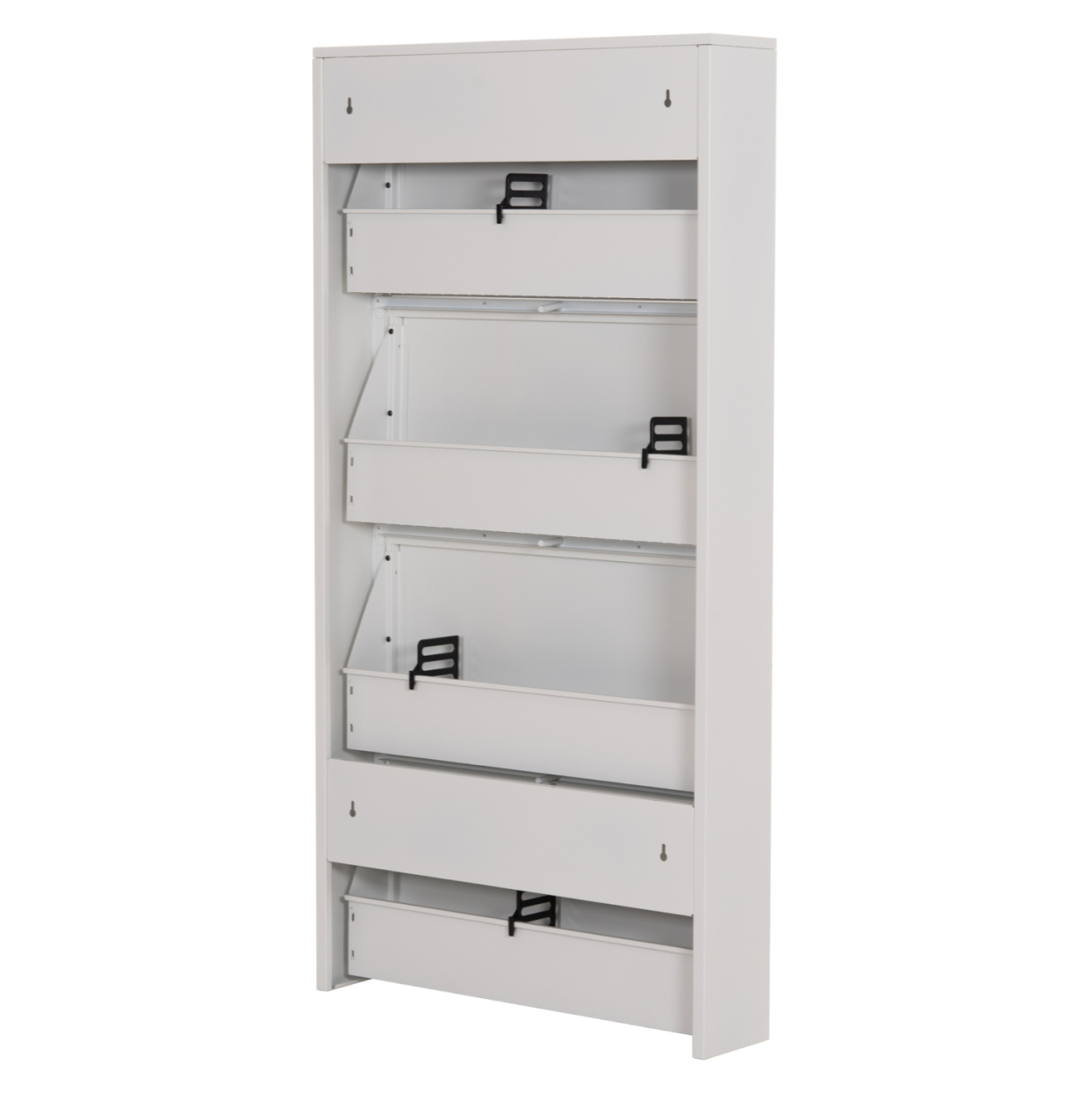 SHOE CABINET STARK HM6634.02 METAL IN WHITE--4 MAGNETIC DOORS 71x15x137Hcm. [4]