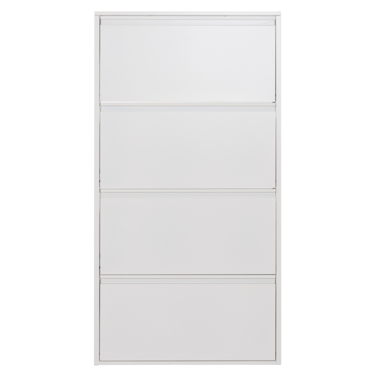 SHOE CABINET STARK HM6634.02 METAL IN WHITE--4 MAGNETIC DOORS 71x15x137Hcm. [3]