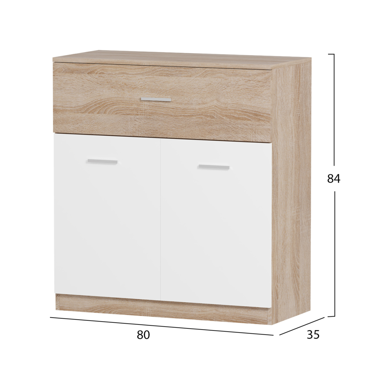 SHOE CABINET WITH DRAWER DIONNE HM4362 MELAMINE IN SONAMA-WHITE 80x35x84Hcm. [2]
