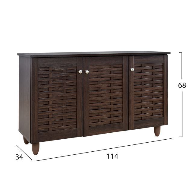 Shoe Cabinet Wooden 3 doors HM2211.01 Wenge 114x34x68 [2]