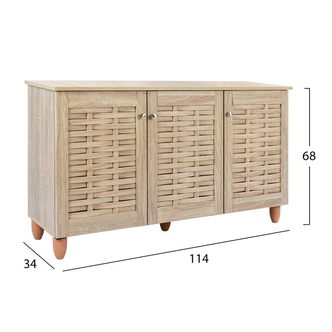 Shoe Cabinet Wooden 3 doors HM2211.02 Sonama 114x34x68 [2]