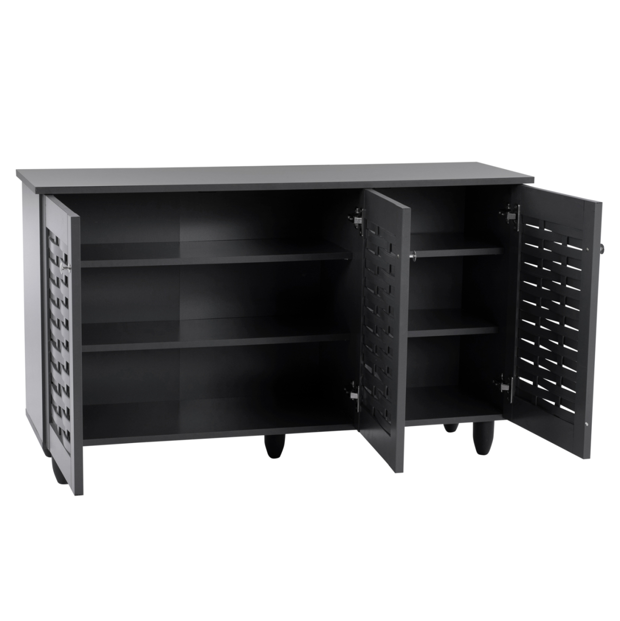 Shoe Cabinet Wooden 3 Doors HM2211.10 Grey 114x34x68 [4]