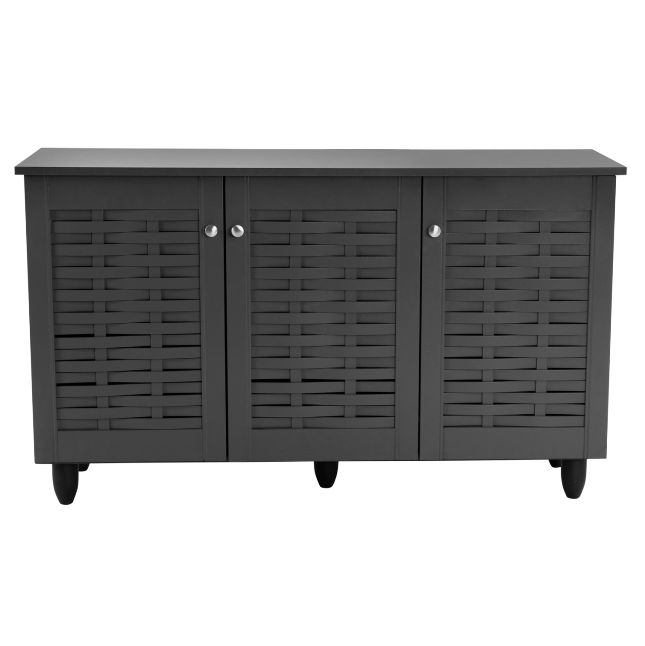 Shoe Cabinet Wooden 3 Doors HM2211.10 Grey 114x34x68 [3]