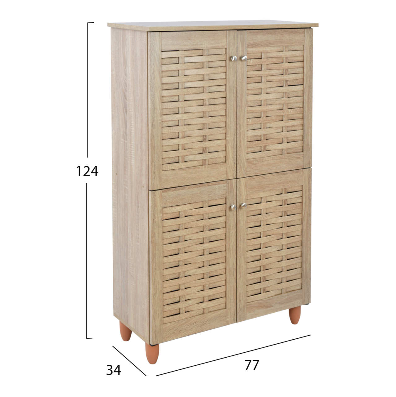 Shoe Cabinet Wooden 4 doors HM2210.02 Sonama 77x34x123 [2]