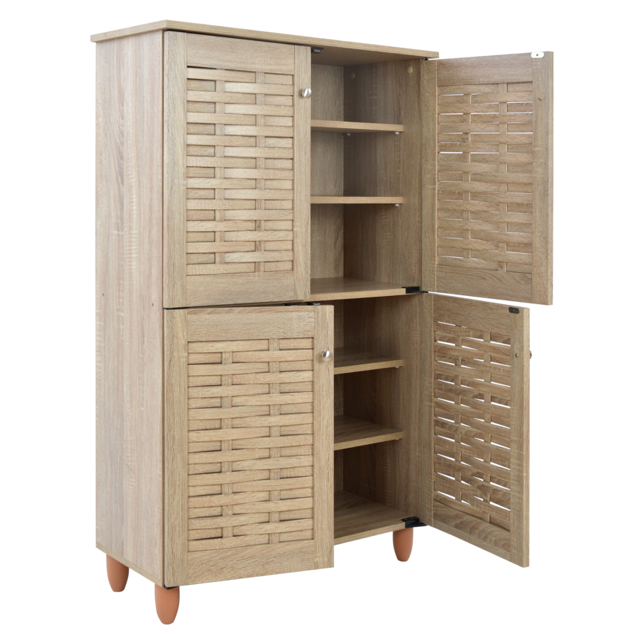 Shoe Cabinet Wooden 4 doors HM2210.02 Sonama 77x34x123 [4]