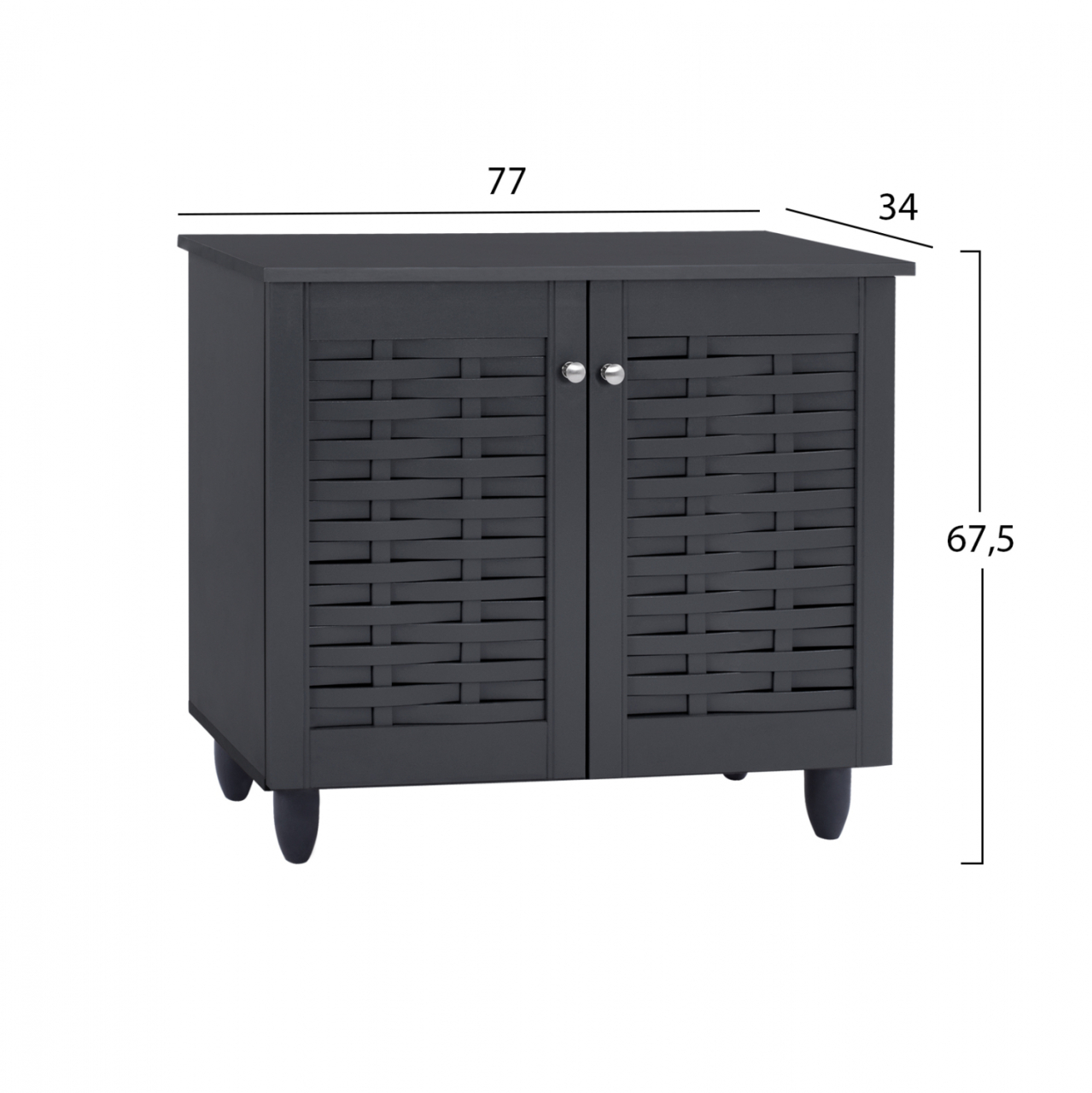 Shoe Cabinet Wooden HM2208.10 Grey 77x34x67.5cm [2]