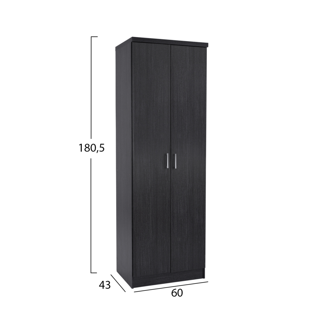 Shoe Cabinet Wooden with 6 shelves 60x43x180.5 Zebrano HM2379.01 [2]