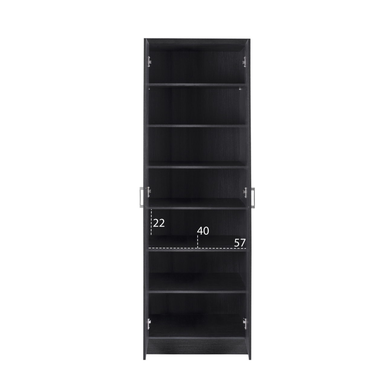 Shoe Cabinet Wooden with 6 shelves 60x43x180.5 Zebrano HM2379.01 [3]