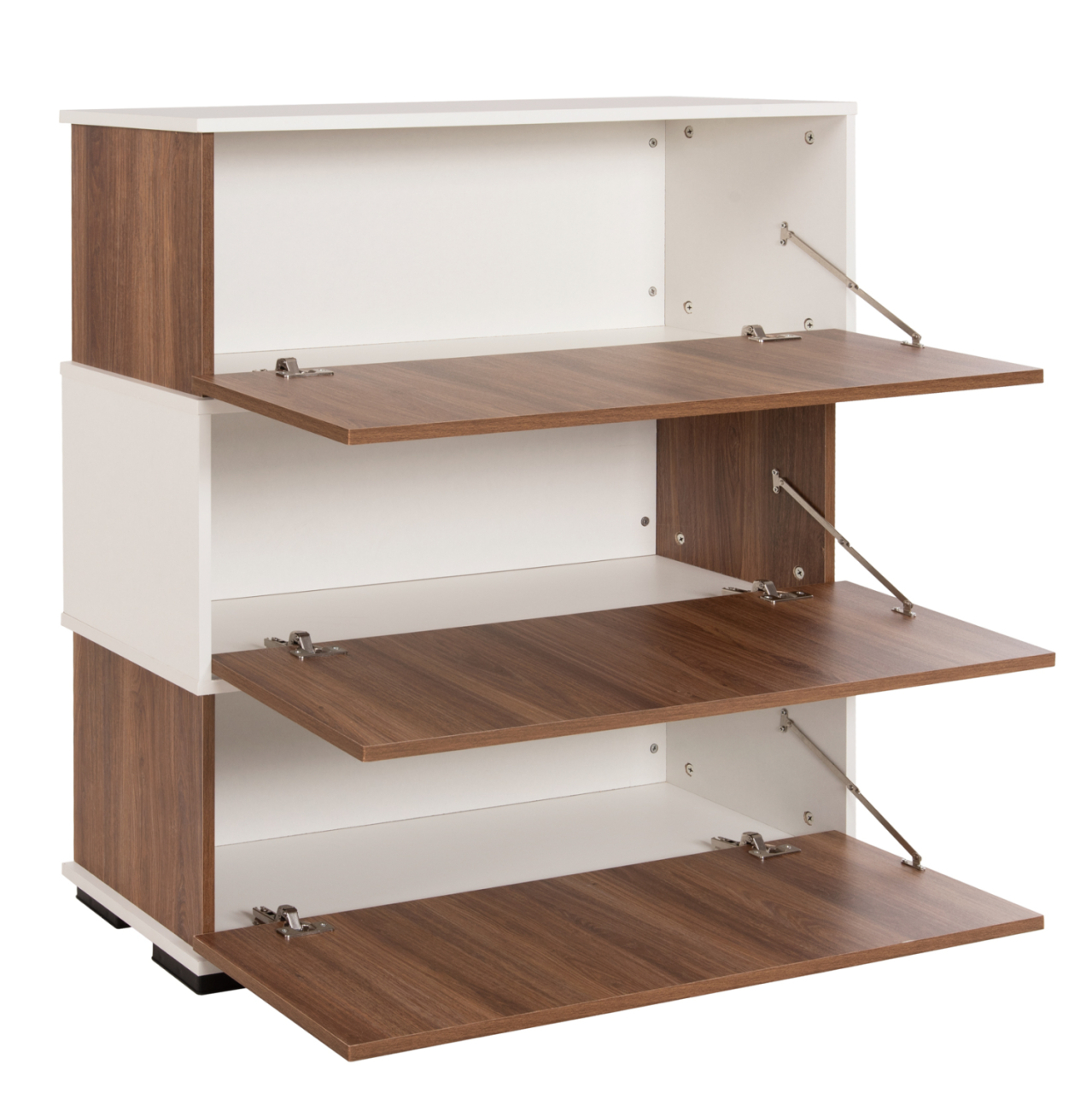 SHOE RACK 3 LEVELS MIRABELL HM8938.11 MELAMINE IN WALNUT-WHITE 90Χ30Χ93Hcm. [3]