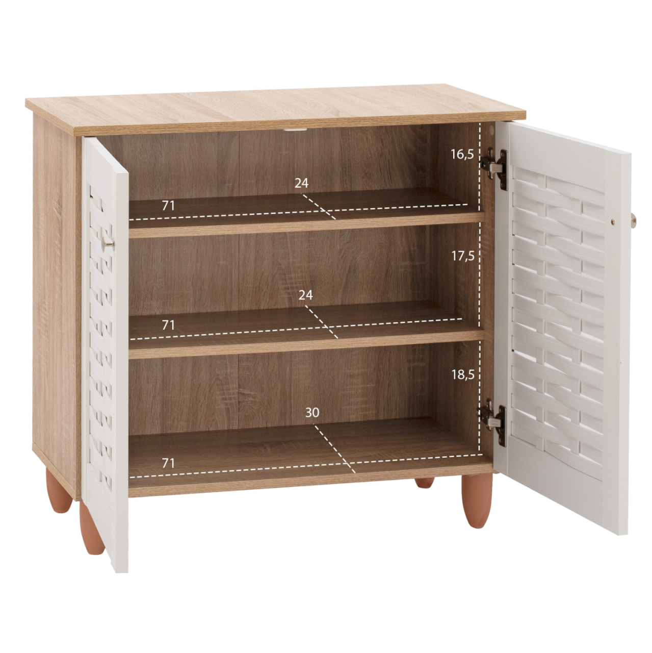 SHOE RACK HM2208.06 SONAMΑ-WHITE 77Χ34Χ67,5 cm. [3]