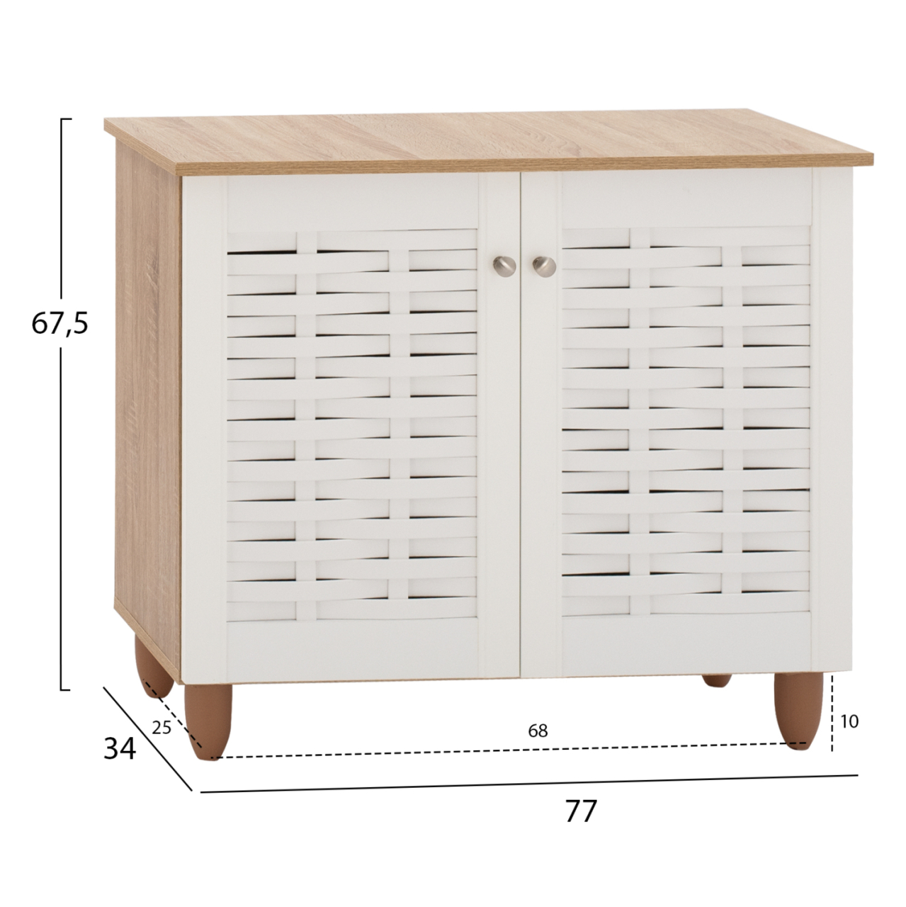 SHOE RACK HM2208.06 SONAMΑ-WHITE 77Χ34Χ67,5 cm. [2]