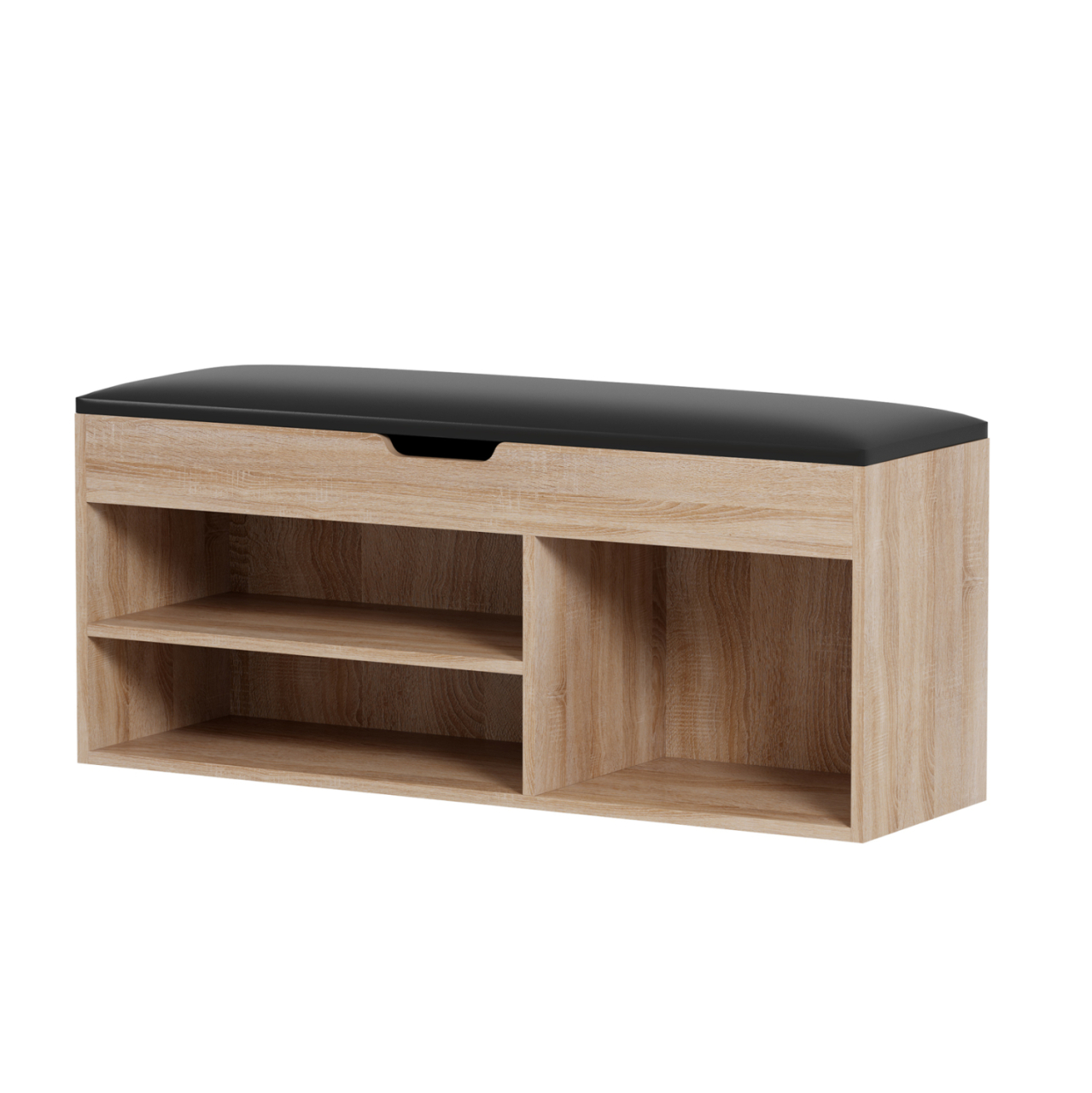 SHOE RACK WITH SEAT ROMIR HM2478.01 MELAMINE IN SONAMA-BROWN SEAT 100x30x44Hcm. [2]