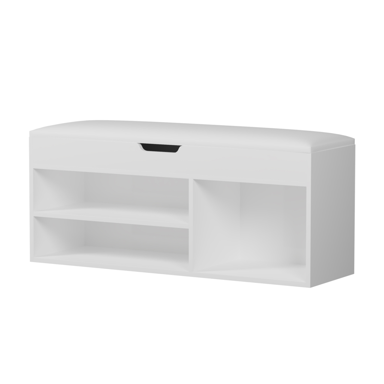 SHOE RACK WITH SEAT ROMIR HM2478.03 MELAMINE IN WHITE-WHITE SEAT 100x30x44Hcm. [2]
