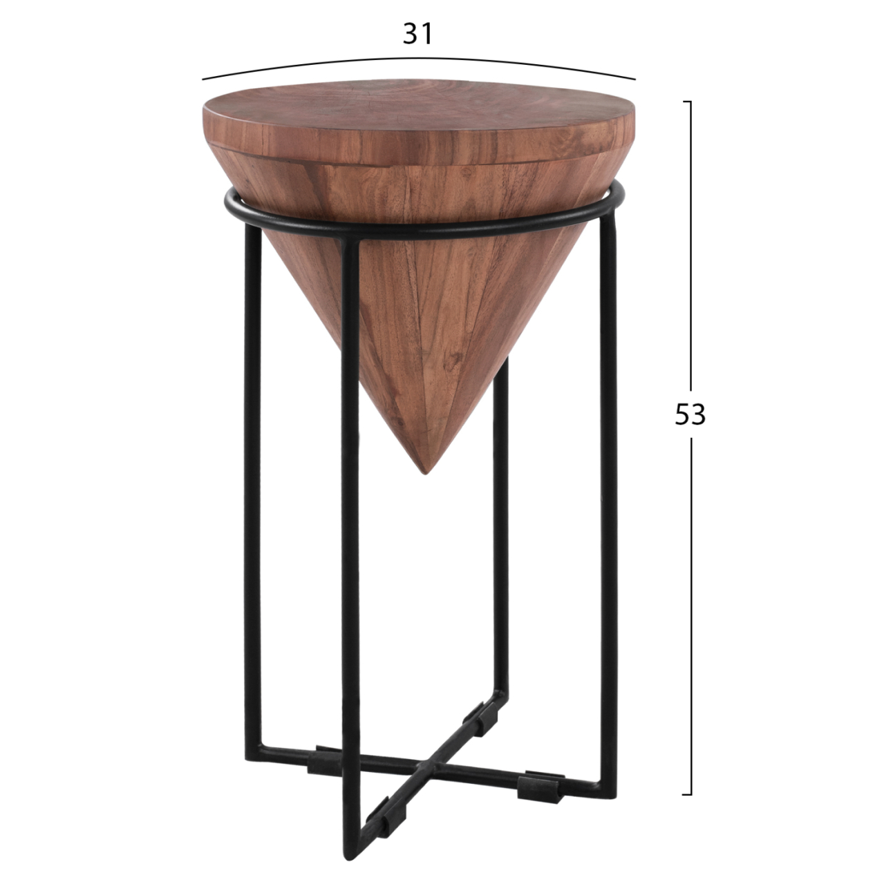 Side coffee table HM8217.11 solid acacia trunk Φ31X53Η [2]