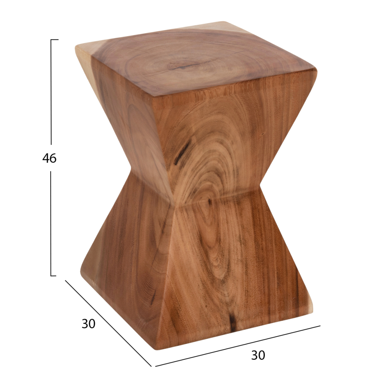 SIDE STOOL ANVIL HM9756 SUAR WOOD IN NATURAL 30x30x46Hcm. [2]
