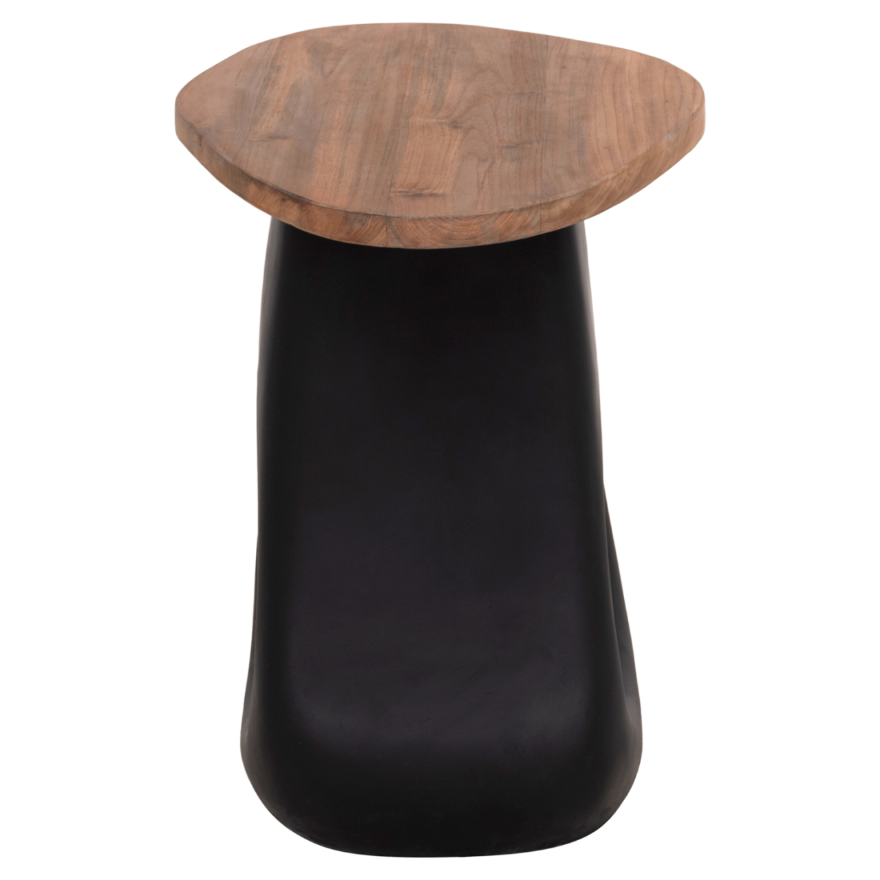 SIDE TABLE AIDA HM4692.01 FIBER CEMENT IN BLACK--TEAK WOOD TOP 47x60x59Hcm. [6]