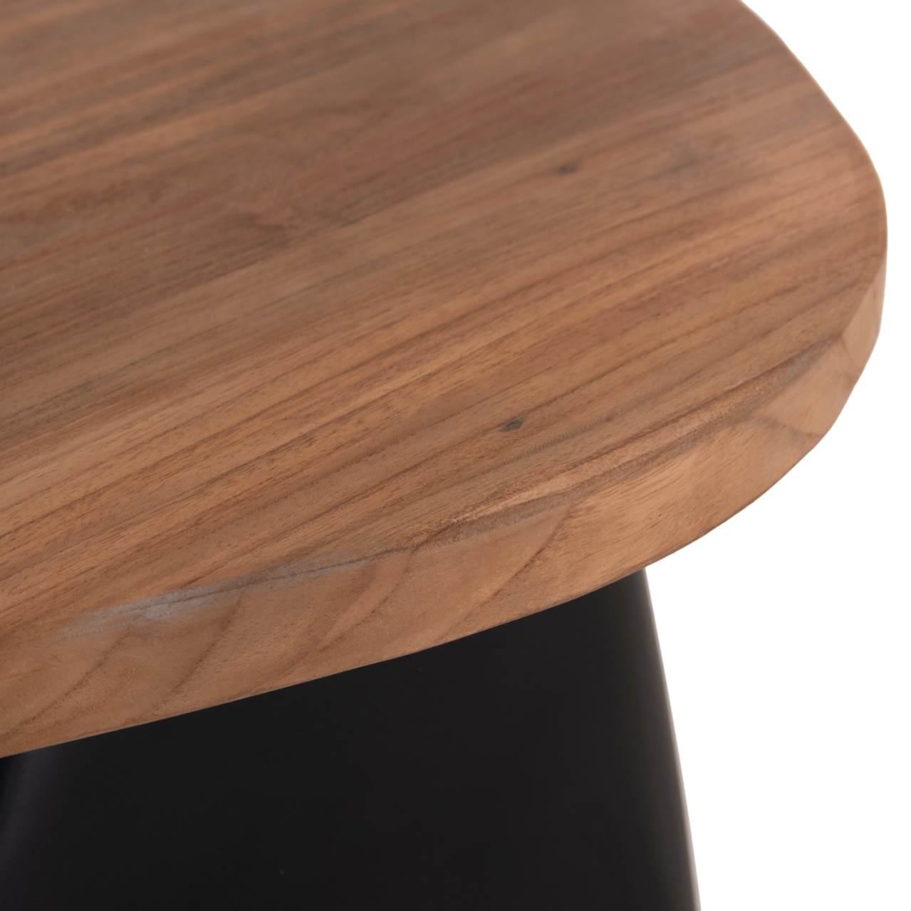 SIDE TABLE AIDA HM4692.01 FIBER CEMENT IN BLACK--TEAK WOOD TOP 47x60x59Hcm. [10]