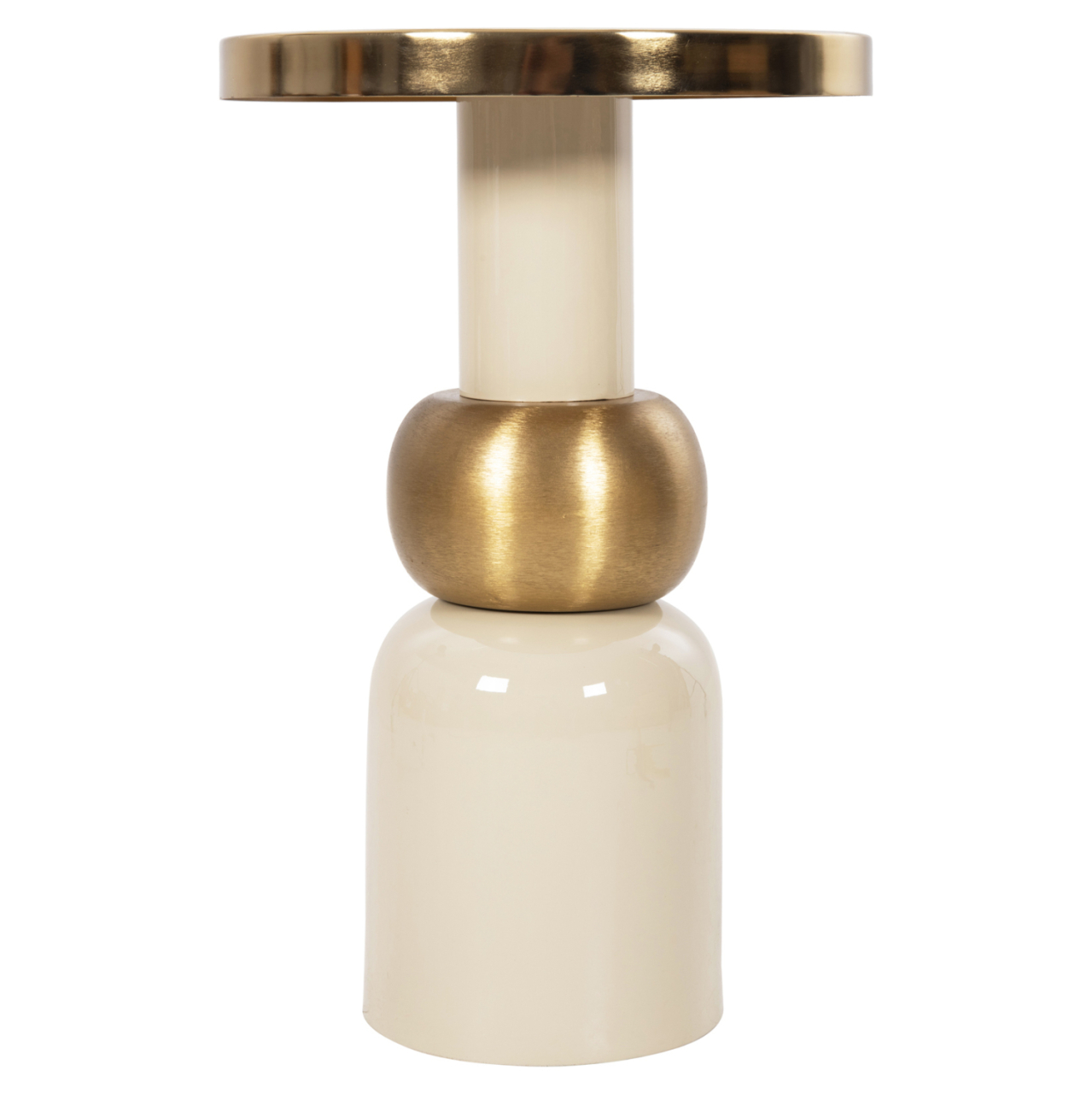 SIDE TABLE AMBUR HM4238.03 METAL IN ECRU-GOLD Φ40,5x62Hcm. [3]