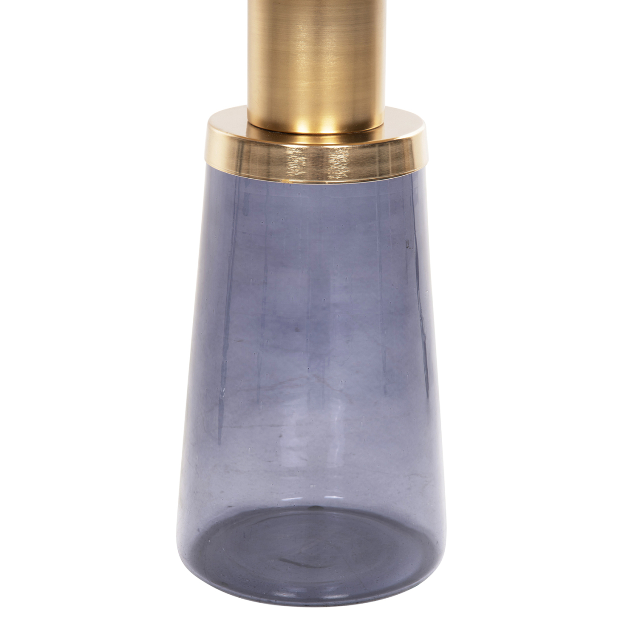 SIDE TABLE BALLIN HM9725 BLUE GLASS-METAL IN GOLD Φ37,5x49,5Hcm. [6]