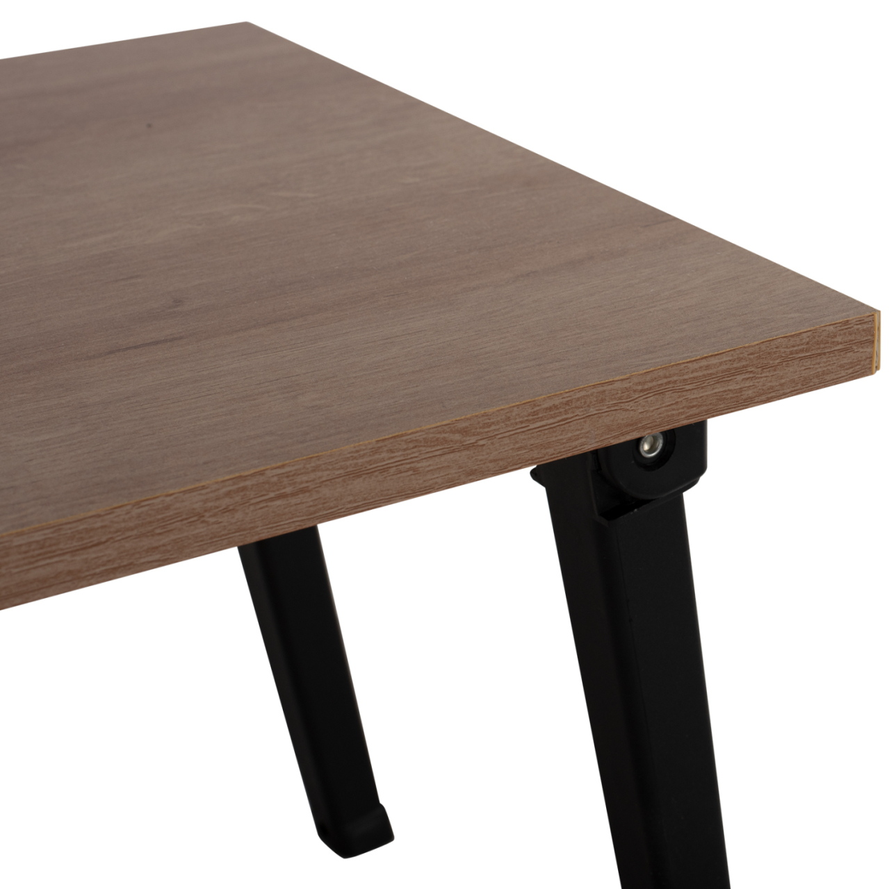 SIDE TABLE/BED TRAY BRITTA HM8965.11 FOLDABLE BLACK METAL LEGS-MELAMINE IN WALNUT 60x34x29Hcm. [4]