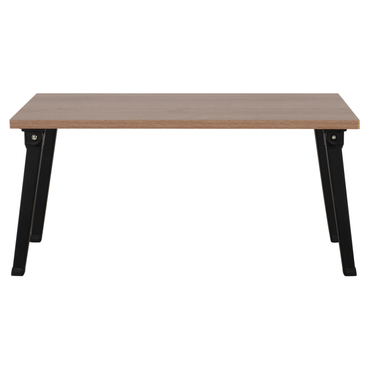 SIDE TABLE/BED TRAY BRITTA HM8965.11 FOLDABLE BLACK METAL LEGS-MELAMINE IN WALNUT 60x34x29Hcm. [3]