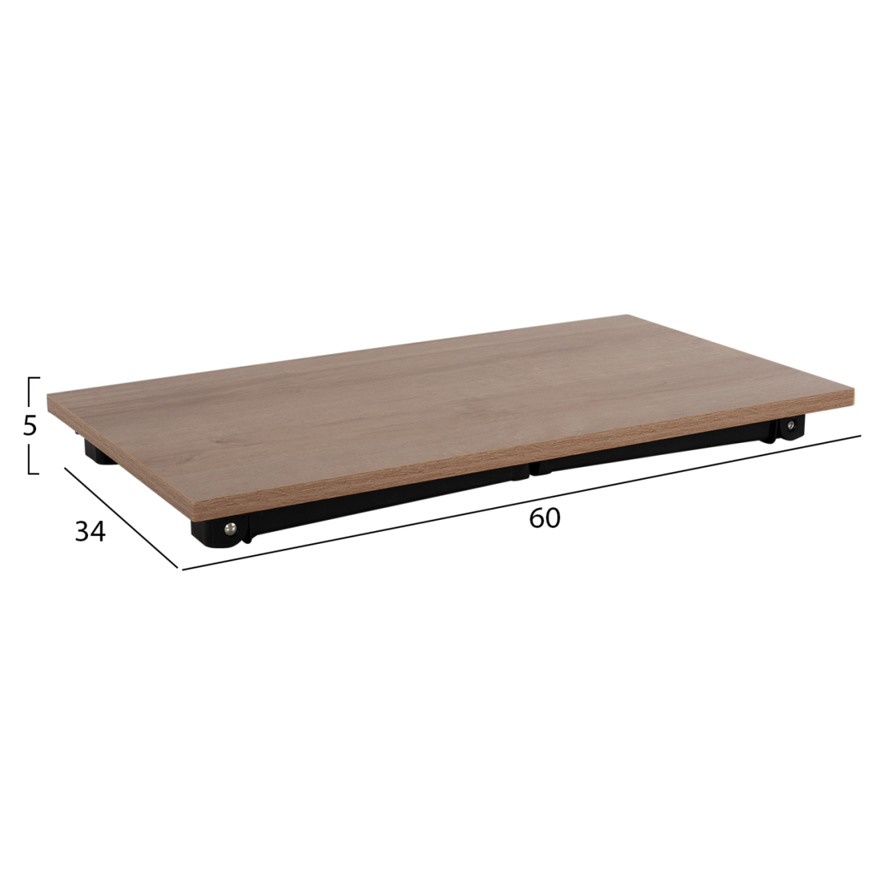 SIDE TABLE/BED TRAY BRITTA HM8965.11 FOLDABLE BLACK METAL LEGS-MELAMINE IN WALNUT 60x34x29Hcm. [6]