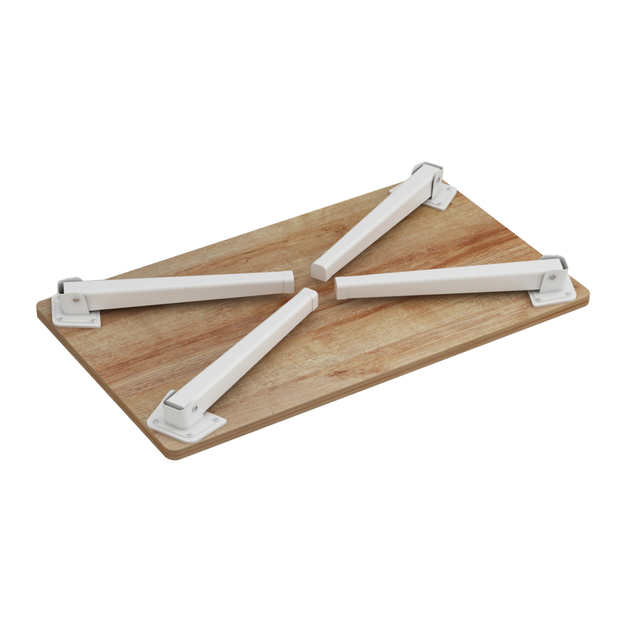 SIDE TABLE/BED TRAY BRITTA HM8965.12 FOLDABLE WHITE METAL LEGS-MELAMINE IN NATURAL 60x34x29Hcm. [5]
