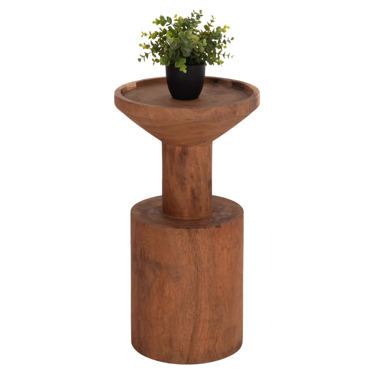 SIDE TABLE BERMAL HM9889.11 SOLID SUAR WOOD IN NATURAL COLOR Φ35x65Hcm. [4]