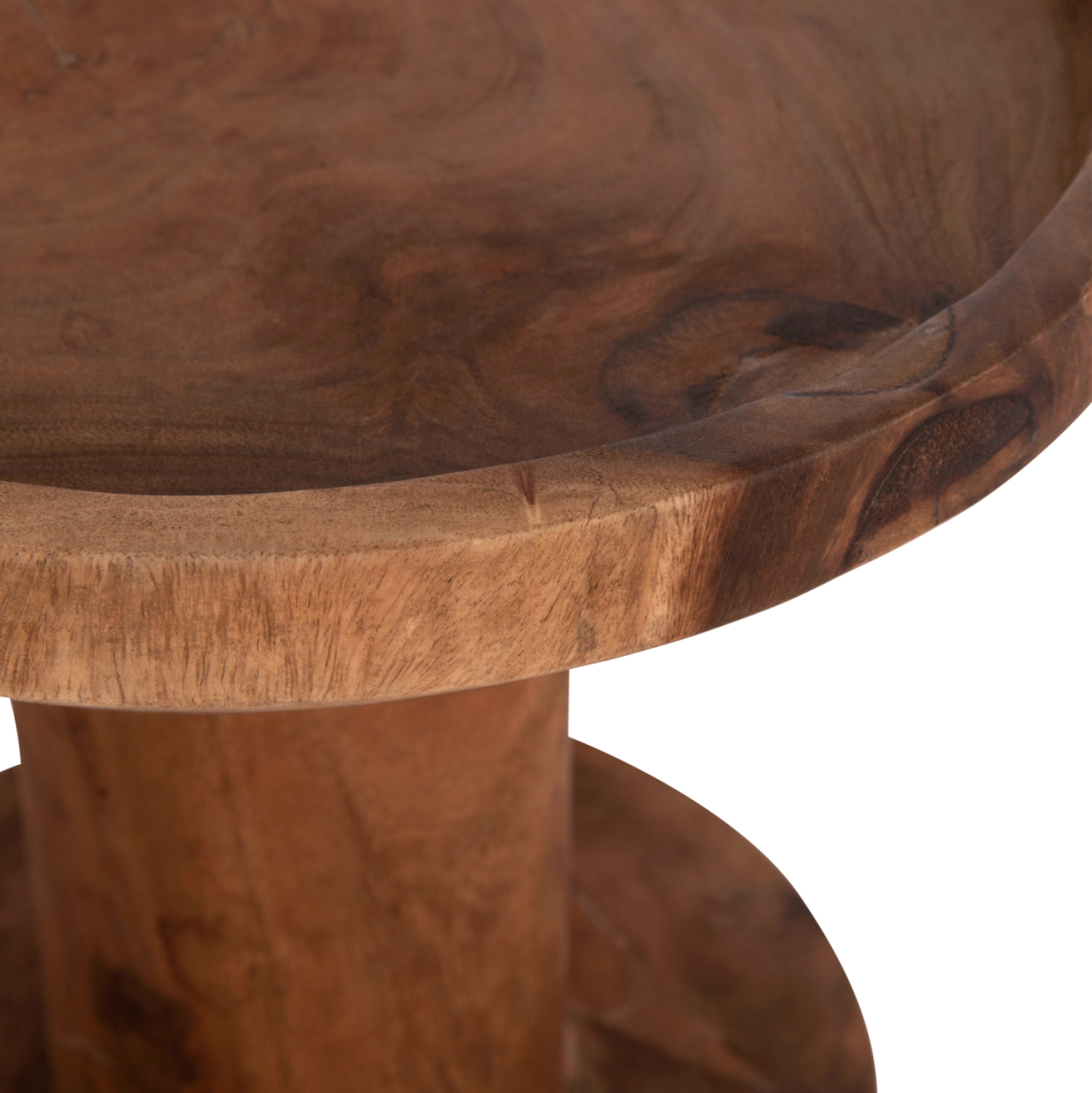 SIDE TABLE BERMAL HM9889.11 SOLID SUAR WOOD IN NATURAL COLOR Φ35x65Hcm. [5]
