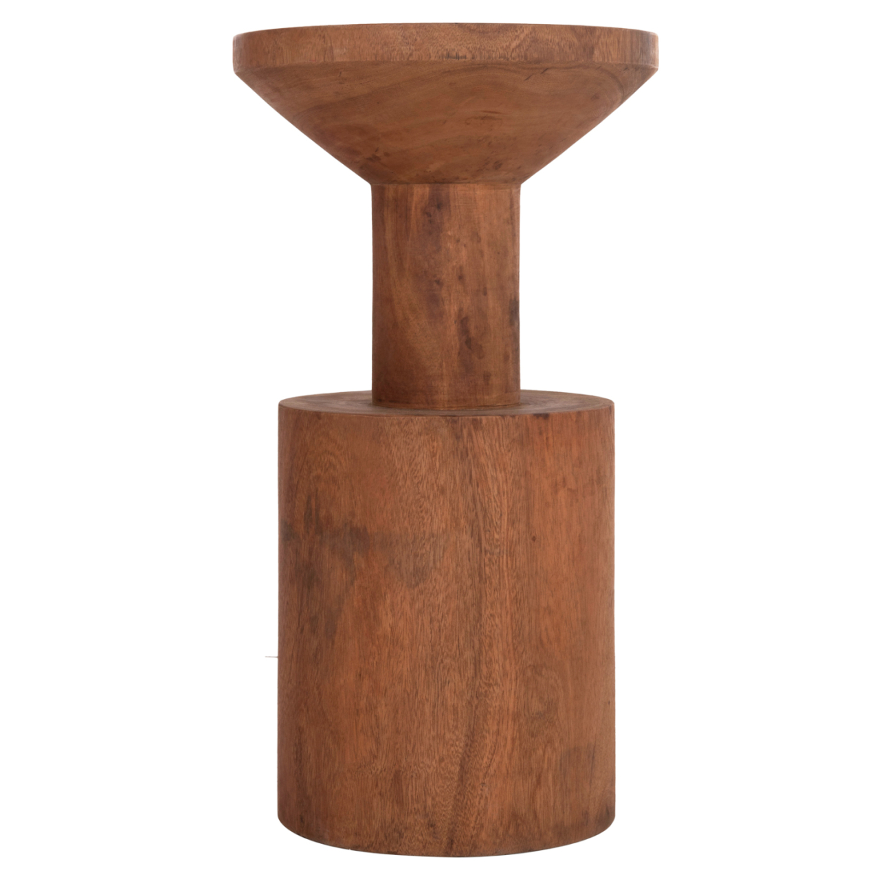 SIDE TABLE BERMAL HM9889.11 SOLID SUAR WOOD IN NATURAL COLOR Φ35x65Hcm. [3]