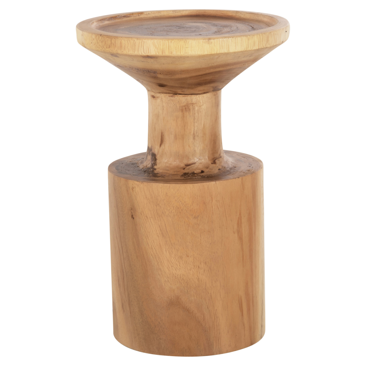 SIDE TABLE BERMAL HM9889 SOLID SUAR WOOD IN NATURAL Φ30x46Hcm. [3]