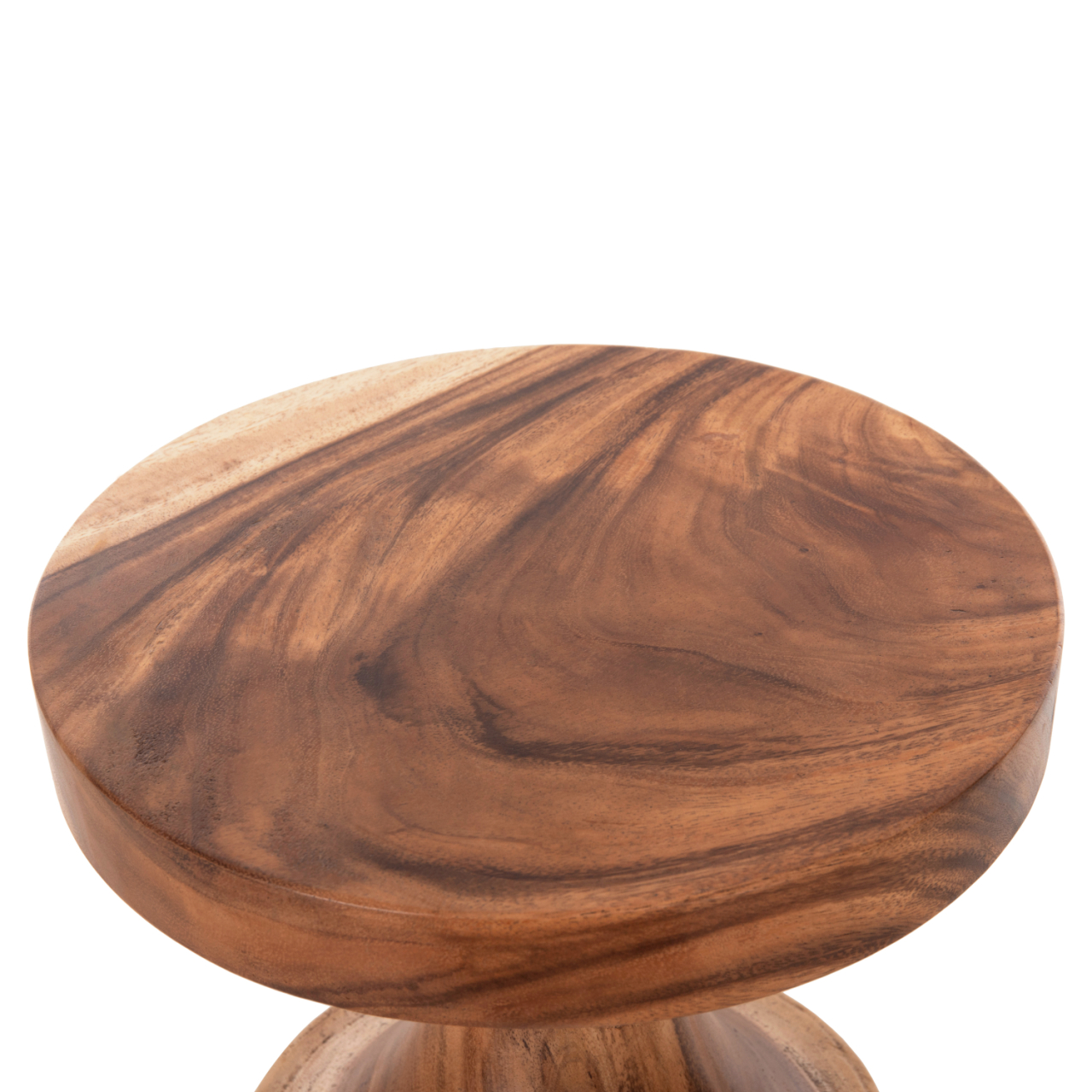 SIDE TABLE BERMAN HM9902 SOLID SUAR WOOD IN NATURAL Φ35x51Hcm. [4]