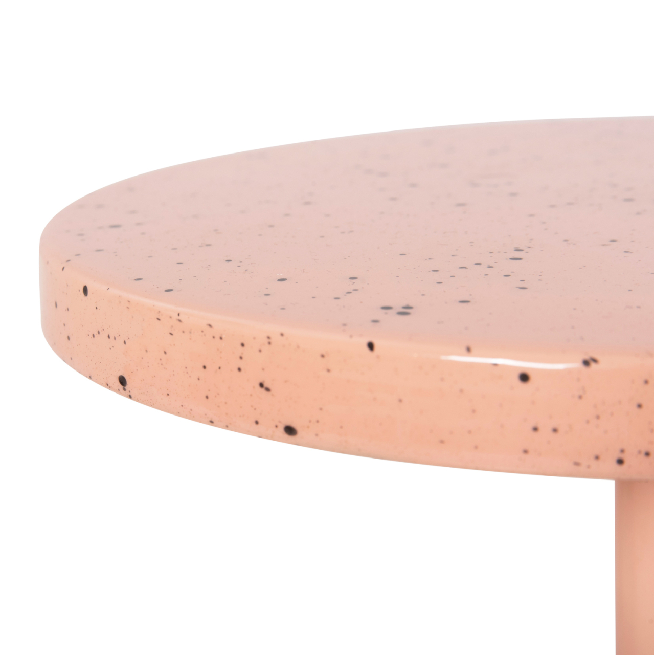 SIDE TABLE BOMBAY HM4251.08 METAL IN SALMON COLOR WITH DOTTED TABLETOP Φ25,5x51Hcm. [5]