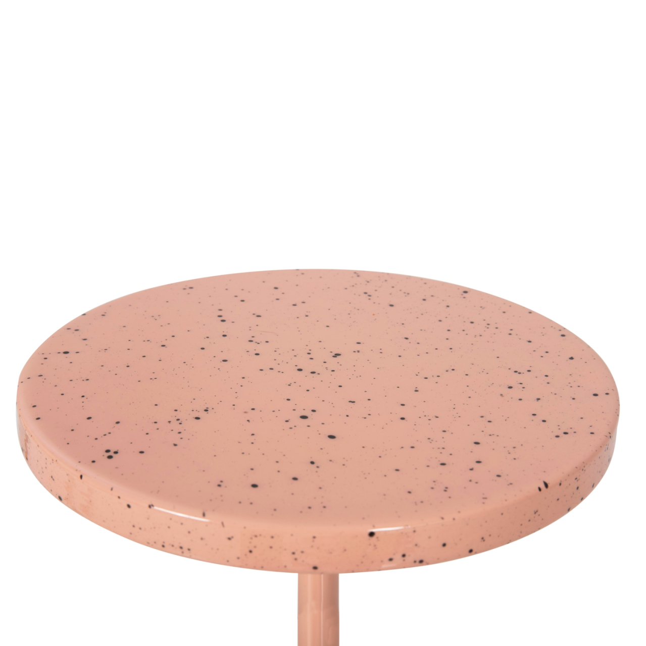 SIDE TABLE BOMBAY HM4251.08 METAL IN SALMON COLOR WITH DOTTED TABLETOP Φ25,5x51Hcm. [3]
