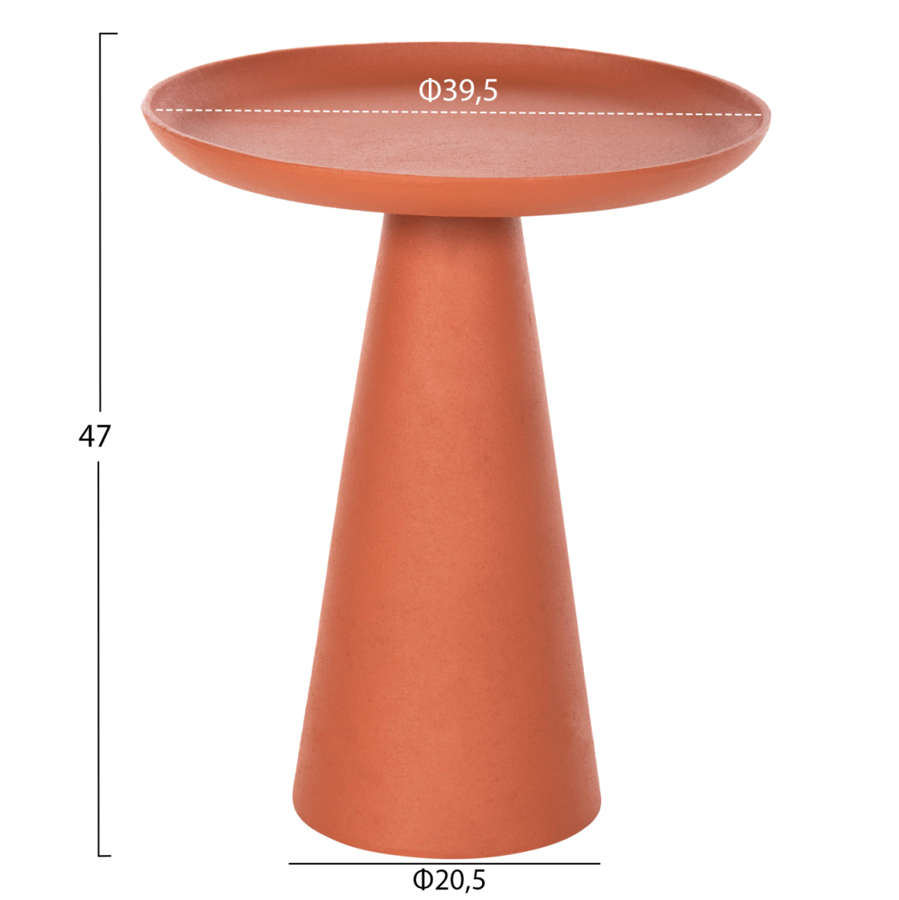 SIDE TABLE DELCON HM4247.06 METAL IN ORANGE Φ39,5x47Hcm. [2]