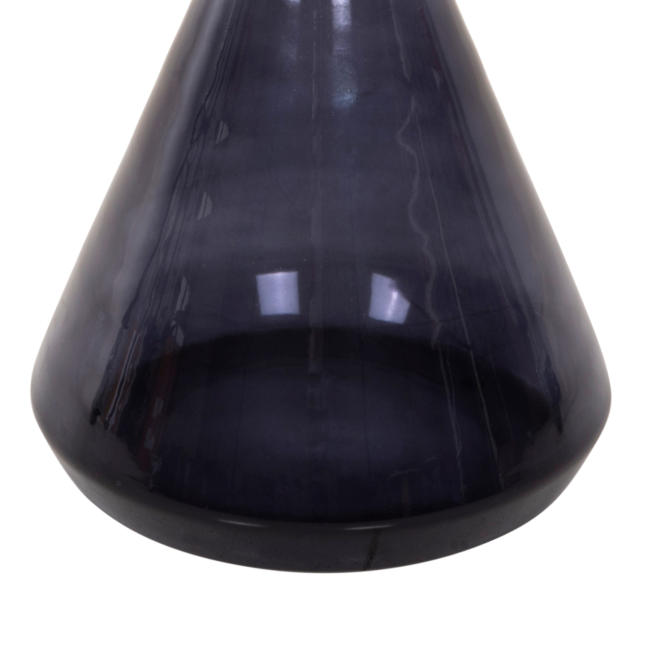 SIDE TABLE DEMMY HM9727 BLACK GLASS TOP and PURPLE GLASS BASE-METAL IN GOLD "NECK" Φ41x48Hcm. [6]