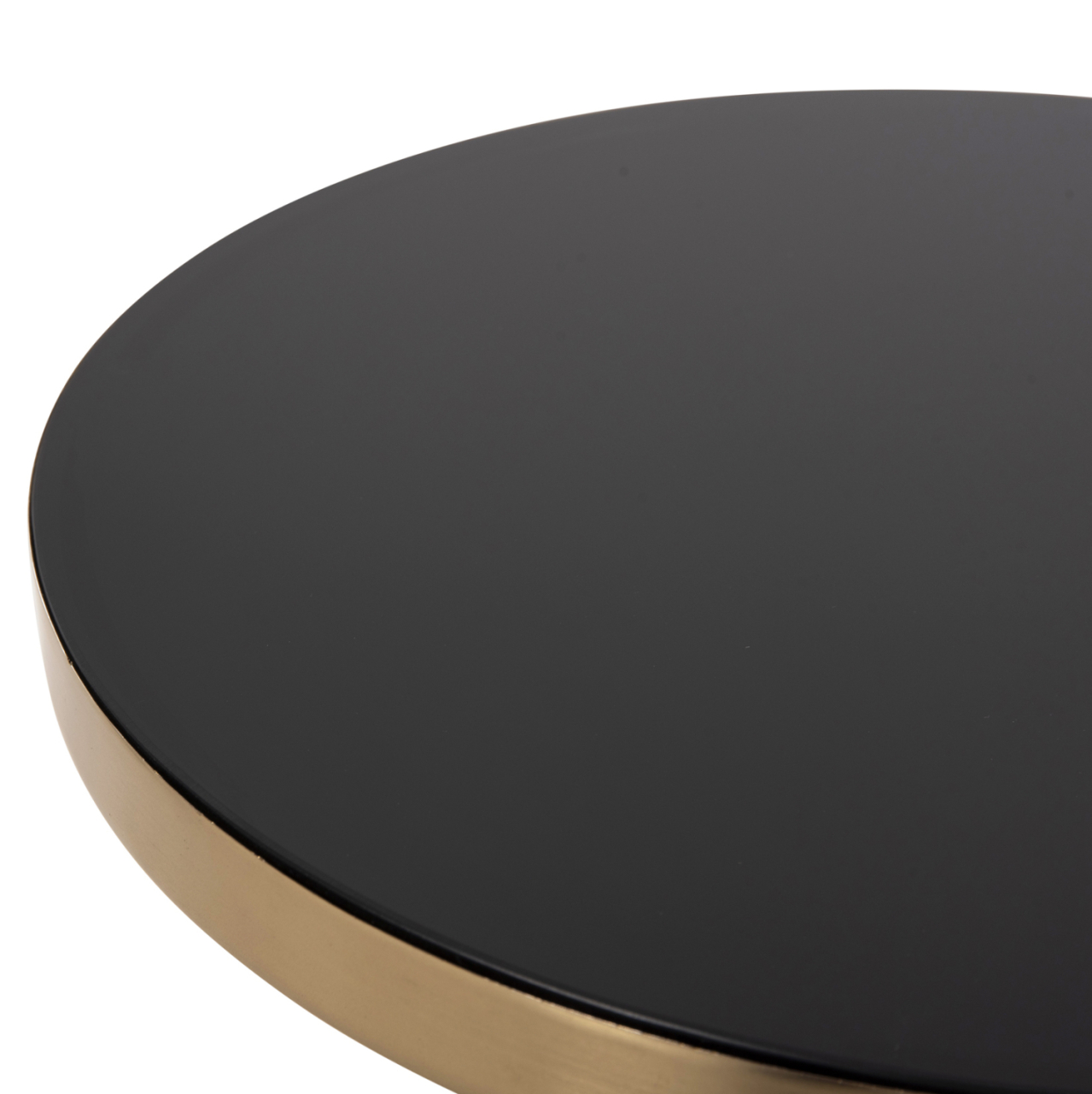 SIDE TABLE DEMMY HM9727 BLACK GLASS TOP and PURPLE GLASS BASE-METAL IN GOLD "NECK" Φ41x48Hcm. [5]