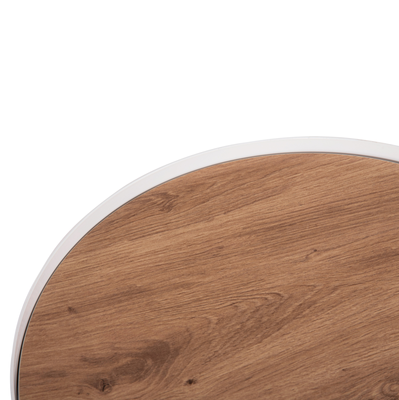 SIDE TABLE DENTON HM18023.02 MDF TOP IN NATURAL WOOD COLOR-WHITE BASE Φ45x51,5Hcm. [6]