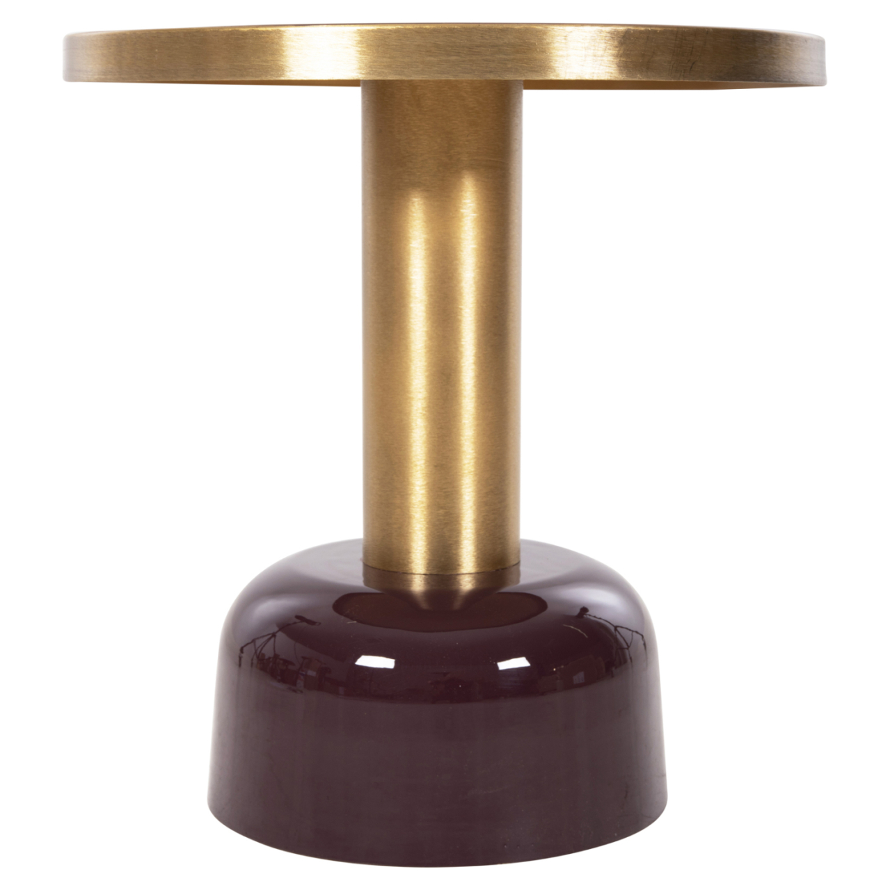 SIDE TABLE ERODE HM4242.06 METAL IN CHERRY RED-GOLD Φ50,5x52,5Hcm. [3]