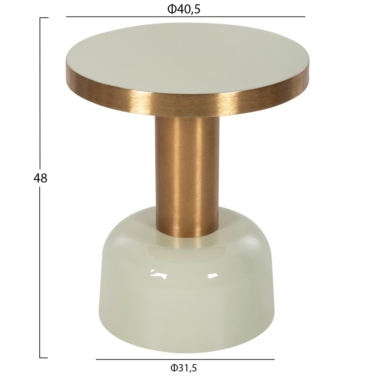 SIDE TABLE ERODE HM4243.07 METAL IN LIGHT GREEN-GOLD Φ40,5x48Hcm. [2]