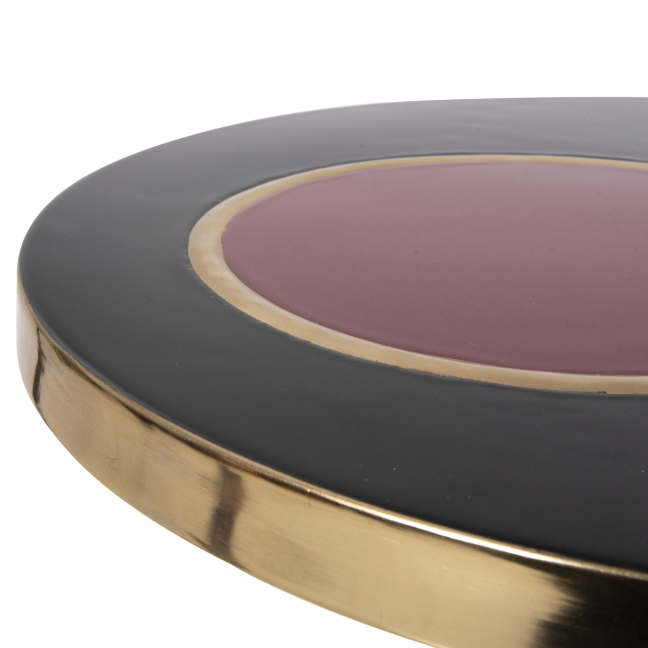 SIDE TABLE ERODE HM4248.01 METAL IN BLACK-GOLD-CHERRY RED Φ50,5x50Hcm. [5]
