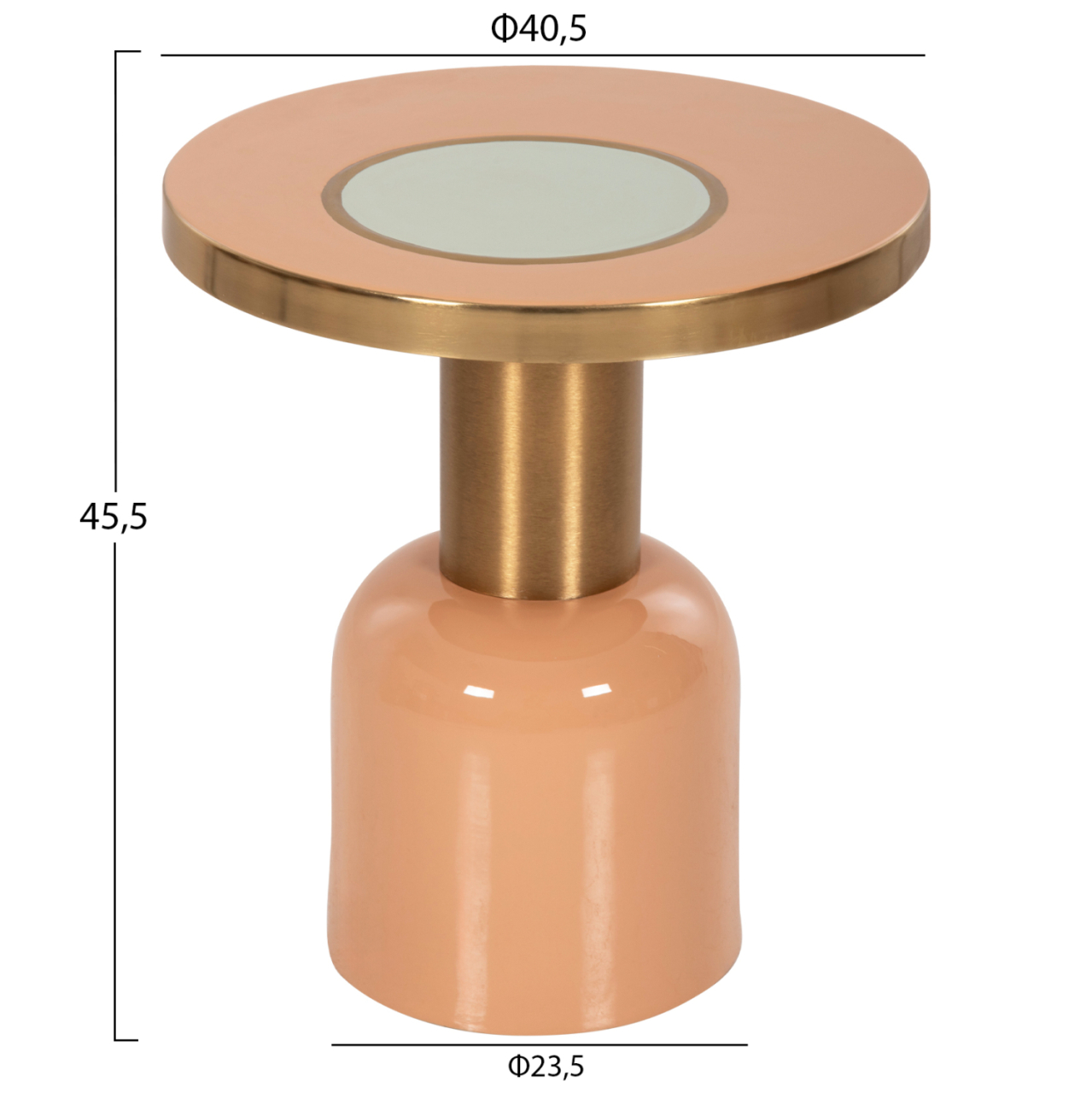 SIDE TABLE ERODE HM4249.08 METAL IN WARM PINK-GOLD-BEIGE Φ40,5x45,5Hcm. [2]