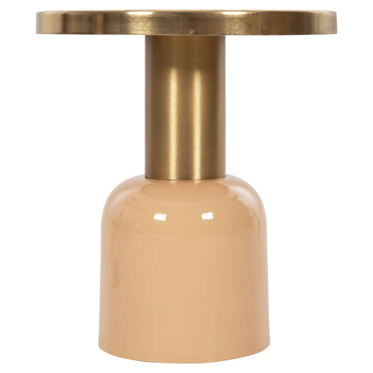 SIDE TABLE ERODE HM4249.08 METAL IN WARM PINK-GOLD-BEIGE Φ40,5x45,5Hcm. [3]