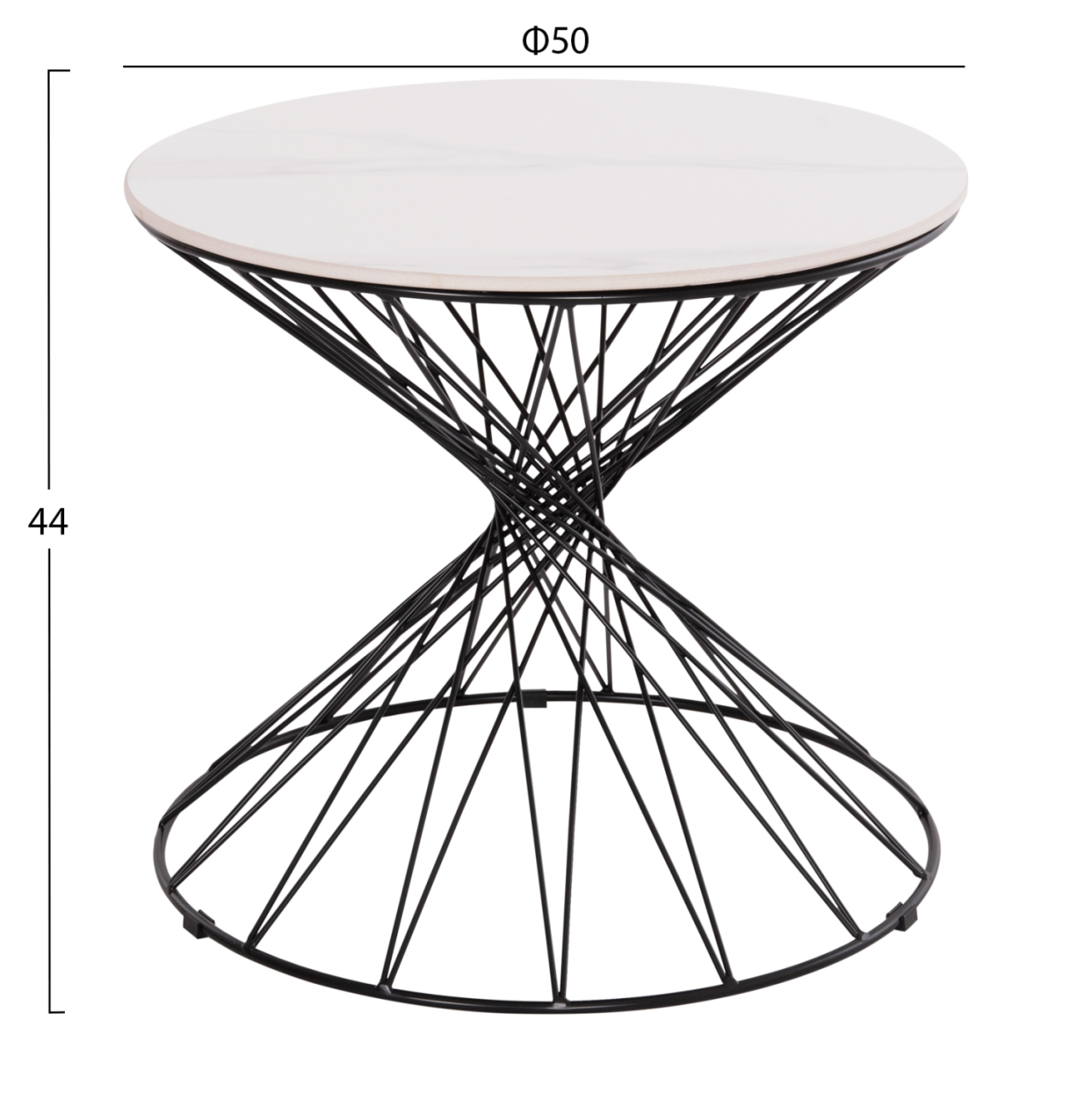 SIDE TABLE GRESAM HM18039.01 CERAMIC TOP-METAL BASE Φ50x44Hcm. [2]